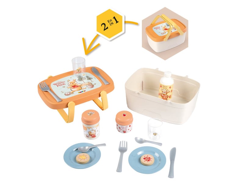  Panier pique-nique 2 en 1 pour enfant transformable en table avec 15 accessoires 7600312520 - Conforama C