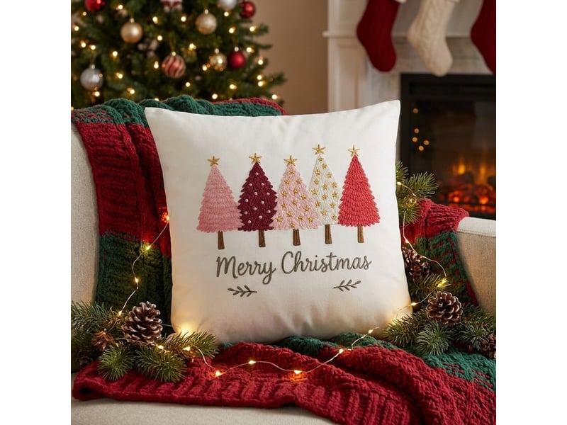  Housse de coussin rectangulaire de noël en polyester fjell  - Conforama B