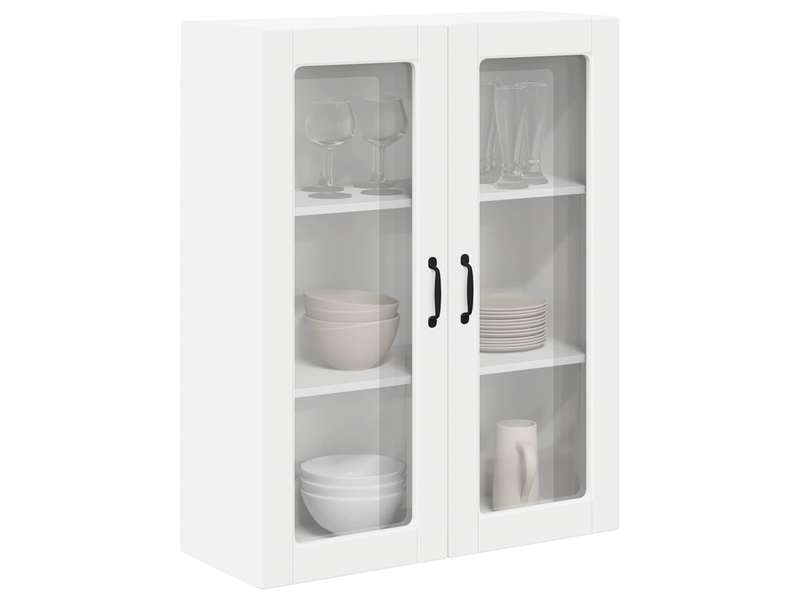  Meuble mural de cuisine, cabinet en verre mural blanc 80x31x100cm shl3191  - Conforama C