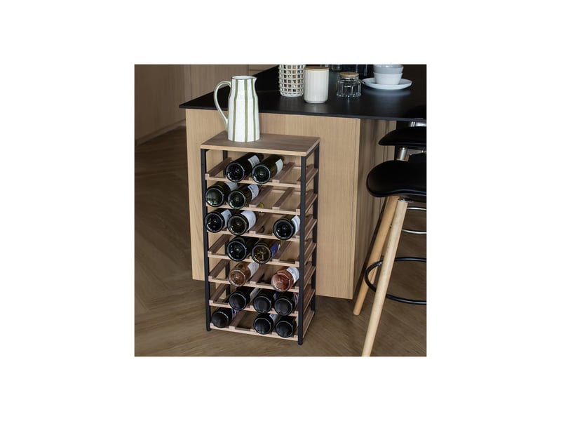  Range-bouteilles 28 bouteilles en métal et bois 40 x 25 x 78 cm 62842 - Conforama B
