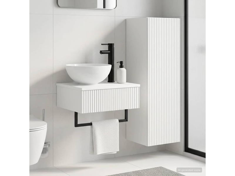 Ensemble de mobilier de salle de bain 2 pcs blanc shl9386 - Conforama B