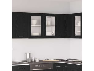 Meuble de rangement, armoire suspendue lyon chêne noir 80x31x60cm shl7777
