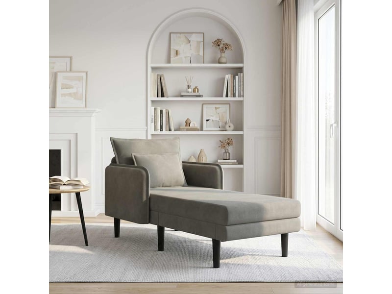  Vidaxl grande méridienne gris clair tissu en velours côtelé  - Conforama B