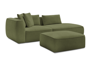Canapé droit fixe BOBOCHIC LEOPOLD 4 places Tissu vert