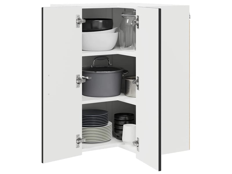 Meuble mural de cuisine, armoire d'angle cuisine lucca noir 57x57x80cm - Conforama C