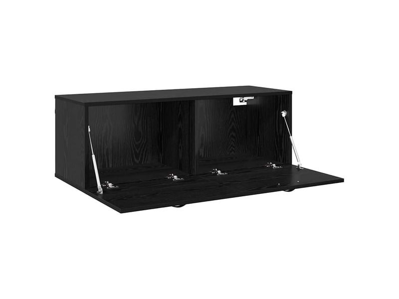  Armoire murale salon 100x36,5x35cm bois d'ingénierie chêne noir shl3748  - Conforama E