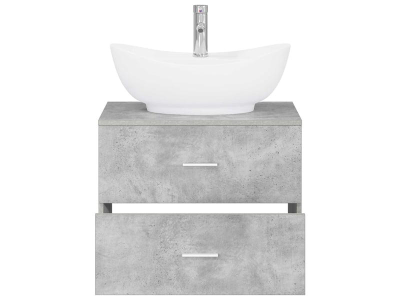  Ensemble de mobilier de salle de bain gris béton cf64687  - Conforama C