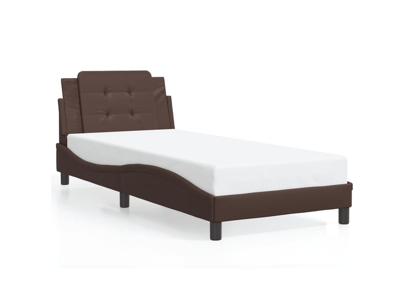 Lit simple- lit adulte - cadre de lit avec led sans matelas zadar marron 80x200 cm - Conforama D