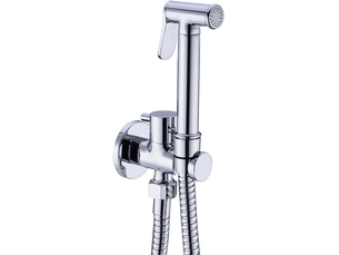 Pulvérisateur de bidet, kit de pulvérisation de bidet portatif en cuivre avec vanne d'arrêt en laiton, chromé