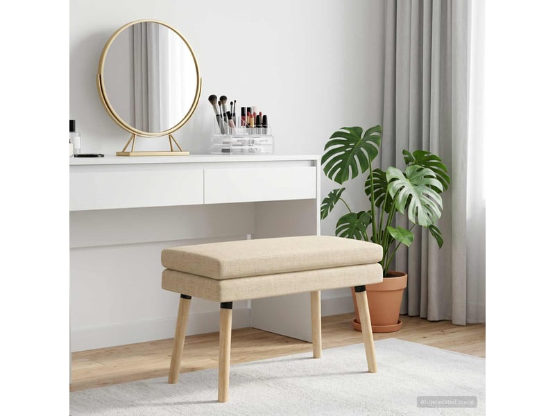  Banc d'entrée, banc à double couche crème 80x40x47 cm tissu  - Conforama B
