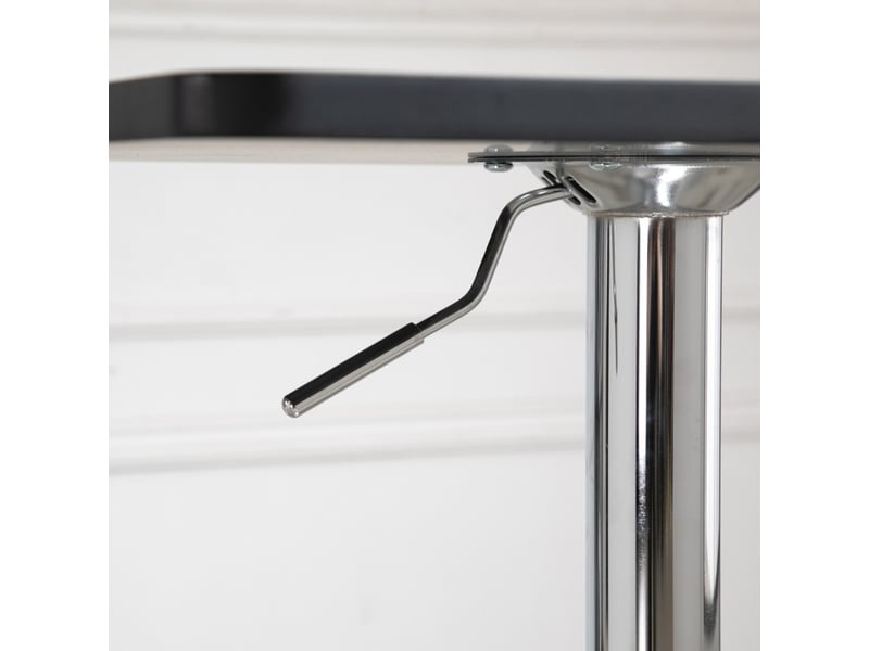  Table de bar réglable 60x60 cm – noir – plateau pivotant à 360° et hauteur ajustable de 69 à 93 cm  - Conforama E