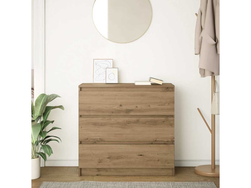  Buffet - bahut - meuble de rangement chêne artisanal 80x35x76 cm bois d'ingénierie  - Conforama C