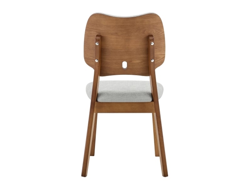 Ensemble de 2 chaises papillon en bois rembourrées – dossier papillon, salle à manger, design cuisine - Conforama E