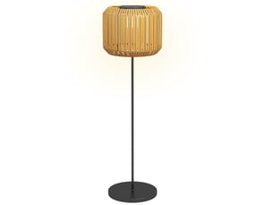 Lampadaire solaire d'extérieur ø34 x 130 cm jaune en acier, led blanc chaud, capteur de lumière, ip44