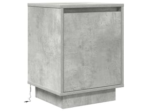 Table de chevet - cabinet de chevet - table de nuit avec lumières led gris béton 38x34x50 cm