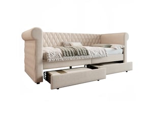 Lit simple 90x200 cm REDOM   coloris beige