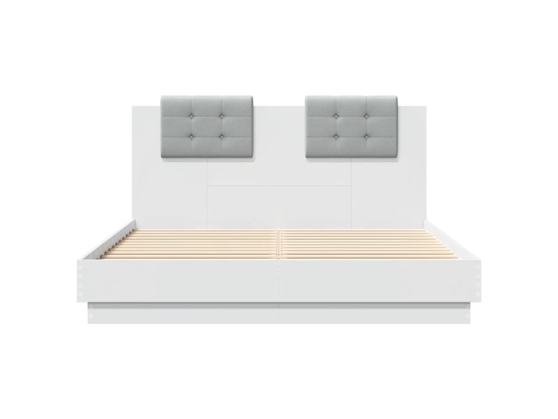 Lit double- lit adulte - cadre de lit sans matelas blanc 150x200 cm - Conforama C