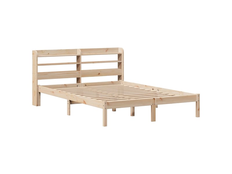  Lit double- lit adulte -  cadre de lit sans matelas 150x200 cm bois de pin massif  - Conforama B