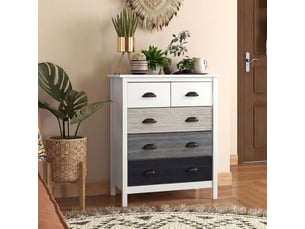 Commode 5 tiroir(s) <strong>SWEIKO</strong> <strong></strong> coloris blanc largeur 70 cm