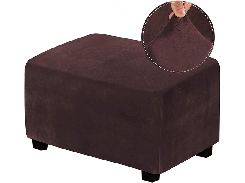  Housse de coussin - marron foncé housses de pouf extensibles housse ottomane en velours housse de repose - pieds rectangle housse de protection pour repose - pieds OGSMN003279LSY - Conforama D