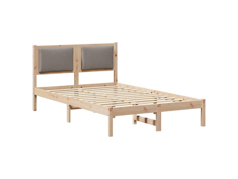  Lit double- lit adulte -  cadre de lit avec tête de lit taupe 120 x 190 cm pin massif  - Conforama A
