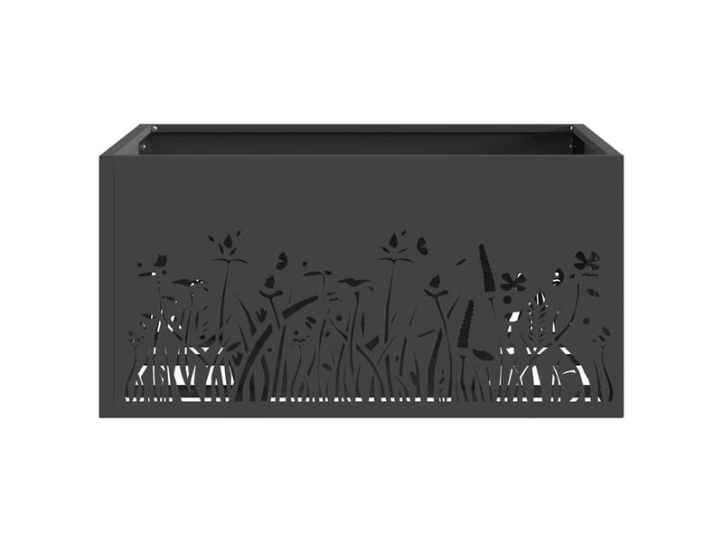 Brasero exterieur, foyer noir 60x60x30 cm acier patiné shl7074 - Conforama E