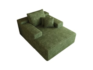 Canapé modulable velours côtelé 115 x 159 cm, avec chaiselongue, assise profonde, sans montage, canapé compressé confortable