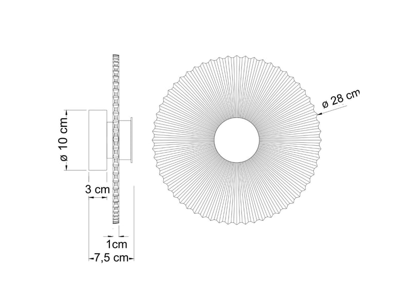  Applique design dorée disque plissé led 28 cm - ambrelia Ambrelia - Conforama E