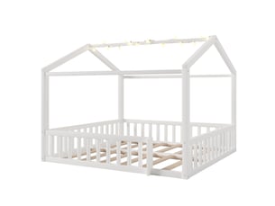 Lit cabane 90x190 cm NAHILIMI coloris blanc