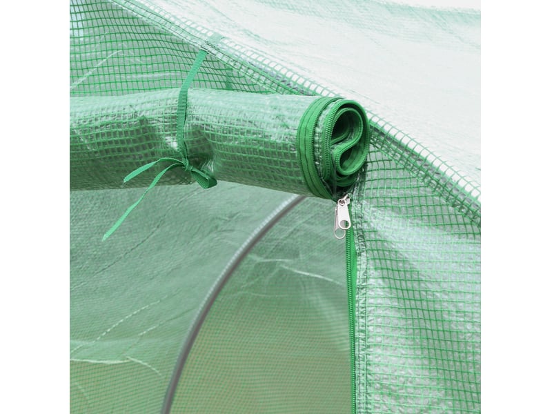  Bâche de rechange pour tunnel de jardin 300x300x200 cm – verte – pe anti-uv imperméable avec porte zippée à enrouler  - Conforama D