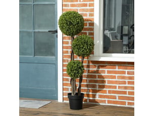 Buis artificiel 115 cm en pot pour intérieur et extérieur vert cravdom