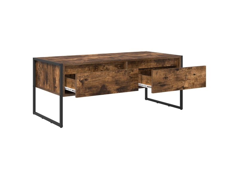  Table basse - table de salon - table à thé chêne fumé 100 x 46 x 40 cm bois d'ingénierie  - Conforama E