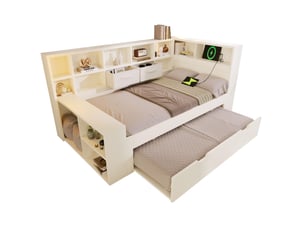 Lit gigogne 90x190 cm REDOM coloris blanc