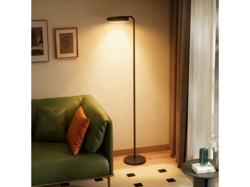  Lampadaire led réglable et orientable, métal noir, télécommande magnétique, design flexible  - Conforama B