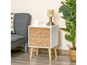 Table de chevet chiffonnier commode meuble de rangement avec 2 tiroirs scandinave en bois 40l x 30l x 56h cm