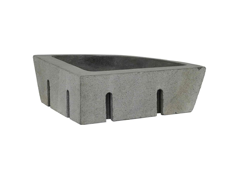 Lavabo de salle de bain, vasque à poser gris (38-45) x (38-45) x 12 cm pierre de rivière cf65674 - Conforama D