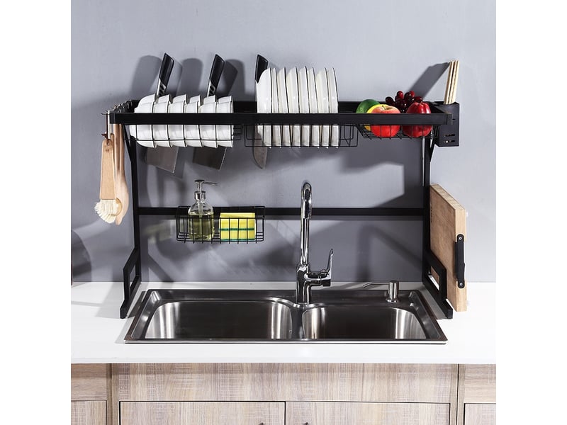  Égouttoir à vaisselle de cuisine 65x52x34cm – en acier inox  - Conforama D