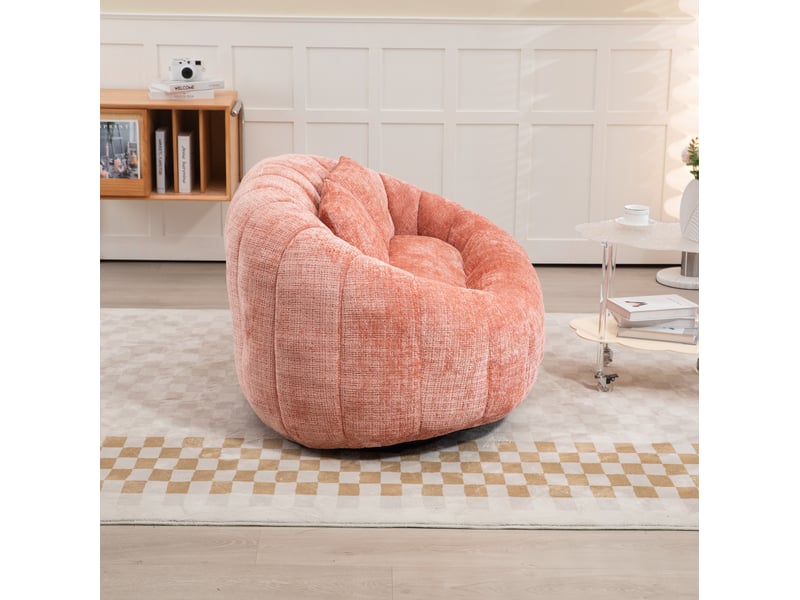  Canapé pouf modenvie 2 places en chenille rose 150 x 95 x 63 cm  - Conforama E