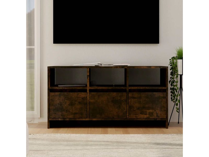  Meuble tv - banc tv - meuble de rangement chêne fumé 102x37,5x52,5 cm bois d'ingénierie  - Conforama B