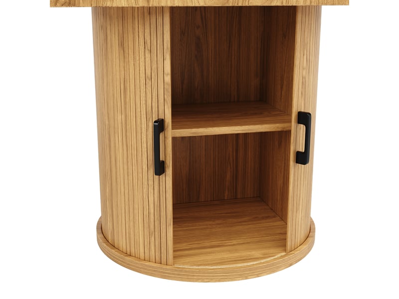  Table de salle à manger extensible 6 personnes avec rangement en mdf 118-158×118×76,8 cm naturel  - Conforama D