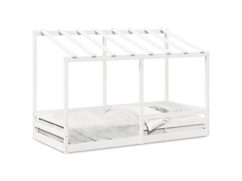  Lit pour enfants - lit jeune sans matelas blanc 100x200 cm bois pin massif  - Conforama A