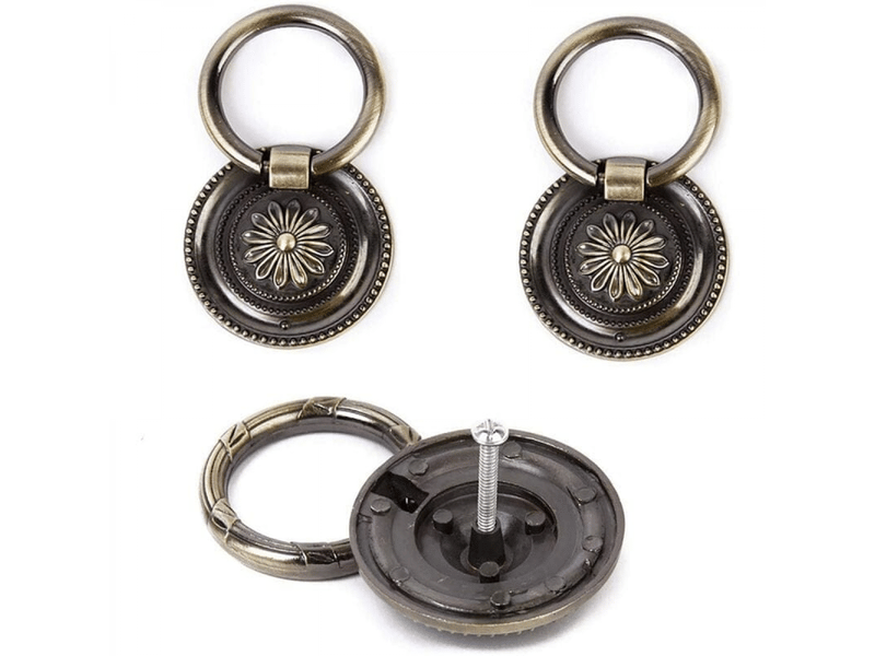  8 pièces de poignées de meubles rétro avec boutons pour portes et tiroirs vintage avec vis en bronze  - Conforama B