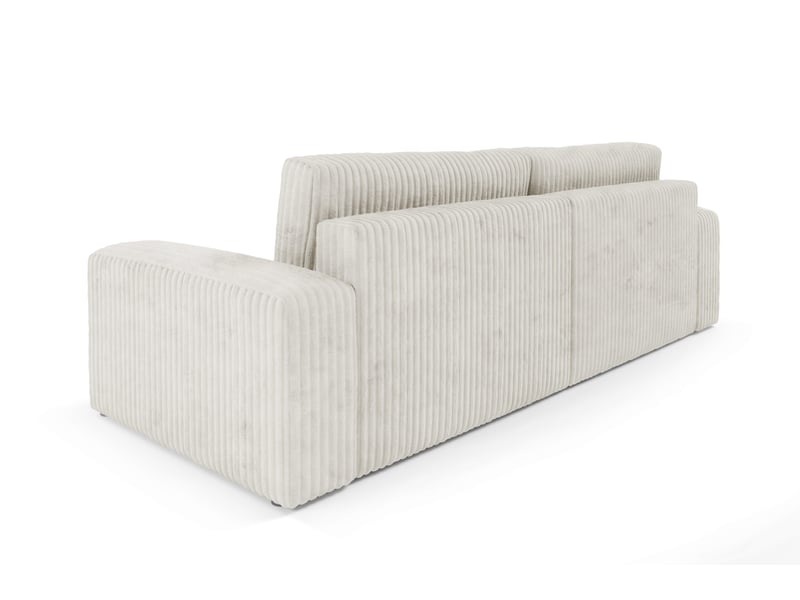 Canapé convertible 4 places en velours côtelé fano beige - Conforama D