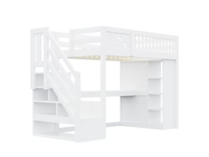 Lit mezzanine 90x200 cm BIQZUYA coloris blanc