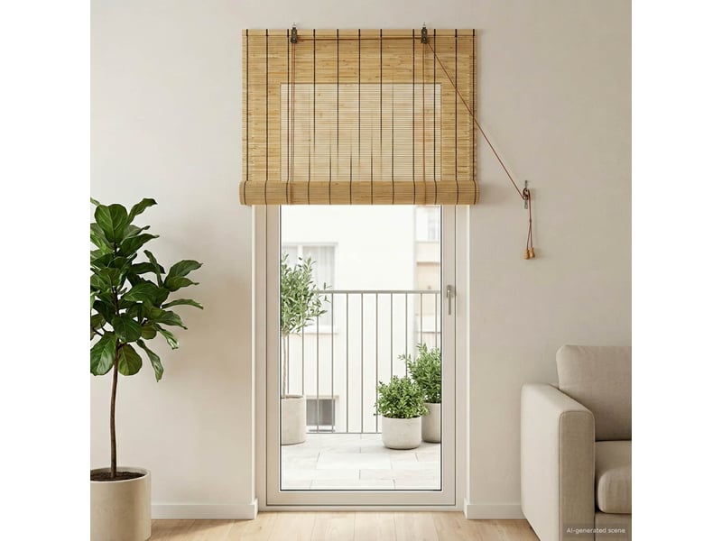  Store enrouleur, store à rouleau naturel 60 x 220 cm roseau cf45389  - Conforama B