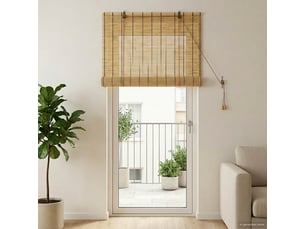 Store enrouleur, store à rouleau naturel 60 x 220 cm roseau cf45389