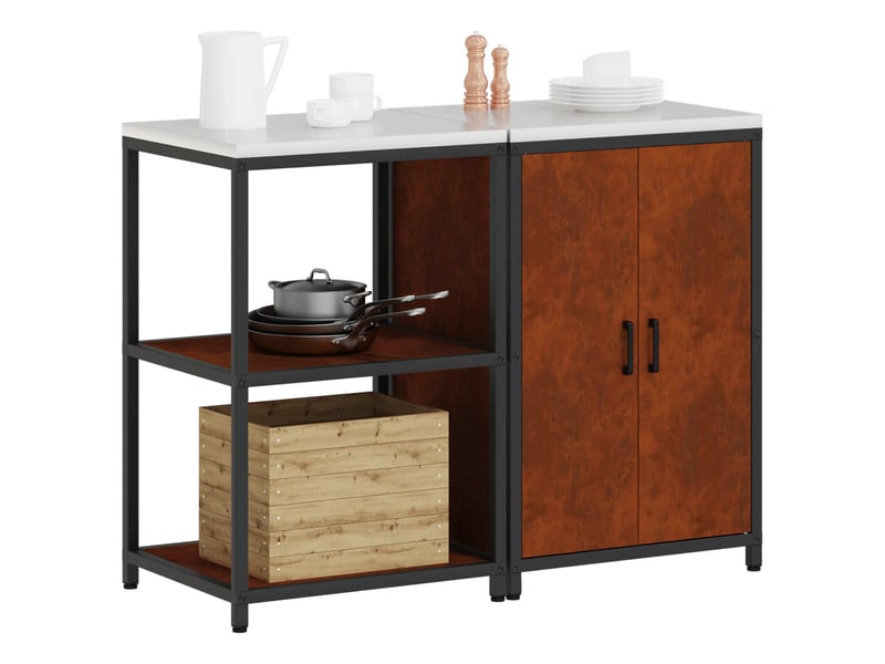  Ensemble de rangement cuisine hattem rouillé acier shl7092  - Conforama C