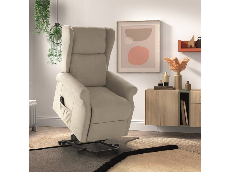  Fauteuil releveur relax électrique tissu waterproof ivoire - alcanti ALCANTI - Conforama E