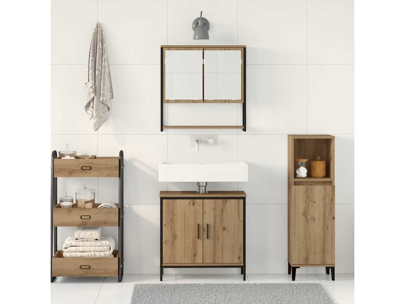 Ensemble de mobilier de salle de bain 2 pc marron cf64164 - Conforama D