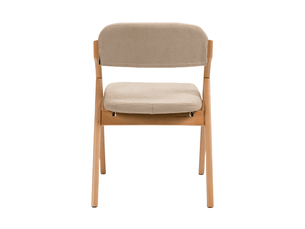 Chaises de salle à manger pliantes lot de 2 avec assise rembourrée - housse amovible bois de hêtre kaki